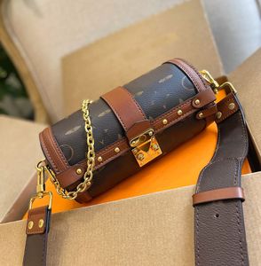 PAPILLON TRUNK Top small Crossbody Bag Underarm bag Women chain Shoulder Bag Cylindrical Genuine Leather Luxurys Handbags High Quality Cross Body Clutch Purses