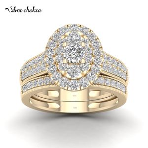 With Side Stones 2PCS Diamond Couple Rings Set Woman Wedding Engagement Sterling Silver Ring Shining Luxury 5A Zircon 14k Gold Classic Jewelry 230701