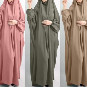 Eid mulheres muçulmanas com capuz vestido hijab roupa de oração jilbab abaya longa khimar cobertura completa vestido ramadã abayas roupas islâmicas étnicas 268z