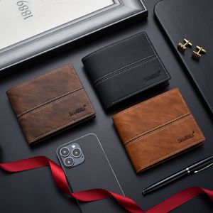 Men's fashion brand wallet PU soft leather wallet Multi card men's card bag Ultra-thin wallet Men's business wallet Clutch bag