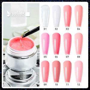 Unhas postiças Beautilux Hard Builder Nail Art Gel rosa transparente leitoso camuflagem Gel UV autonivelante Gel branco francês Verniz para unhas 50g 230701