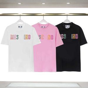 디자이너 여성 모스 스키 노스 티셔츠 여름 이탈리아 럭셔리 브랜드 새로운 Tees 만화 곰 느슨한면 둥근 목을 야외 레저 의류 남성 여성 탑 셔츠 셔츠 EE