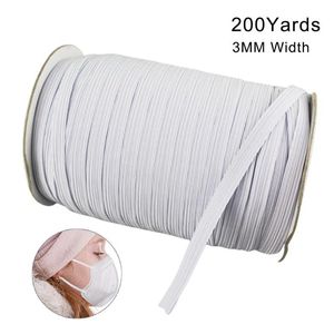 In Stock 200 Yards Length 0 12Inch Width Braided Elastic Band Cord Knit Band for Sewing DIY Mask Bedspread Elastic310k