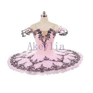 Abbigliamento da palcoscenico Paquita Variations tutu rosa nero per abito da balletto professionale per adulti Ragazze Ballerina bianca Pancake Performance femminile270Y