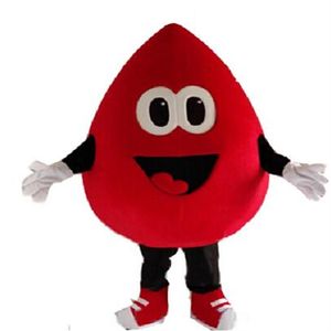 Fantasia de mascote de gota de sangue vermelho personagem de desenho animado traje de carnaval kits de anime mascote240O