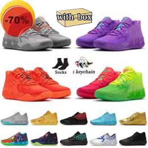 Pantofole con scatola MBS LeMelo Ball MB.01 Scarpe da basket Rock Ridge Red Blast Queen City Buzz Scarpe da ginnastica Rick e Morty