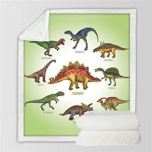 Czyste zasłony Dzieci dinozaur puszysty miękki bawełniany koc jurajski kreskówka chłopcy dziewczyna rzucają koce do łóżka domek tkaninowy pościel 230701