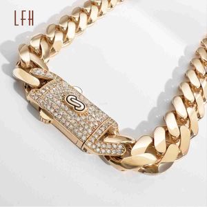 Partihandel Choker 18K Gold Custom Cuban Link Chain 18K Gold Cuban Miami Chain Real Gold 8.75mm Miami Monaco Cuban Link Necklace