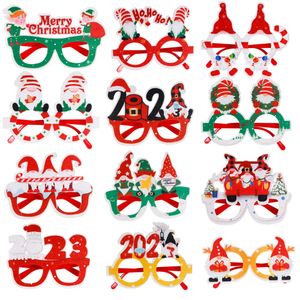 2023 New Children Christmas Glasses Decoration Decorazioni natalizie Puntelli per foto Pupazzo di neve Alce Occhiali da festa