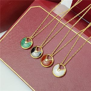 Luxury Fashion Necklace Designers Talisman Necklace 15mm white fritiri carnelian Peace Charm pendant clavicle chain Choker Pendant Wedding Jewelry Accessories