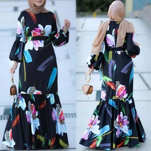 Ubranie etniczne MD Eid Mubarak Kaftan Marokańska muzułmańska moda mody dla kobiet Kwiatowe sukienki Boho Blubou 276Q 276Q