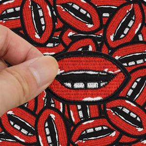 Diy patches for clothing iron embroidered patch applique iron on Lips patches sewing accessories badge stickers for clothes bags D201C