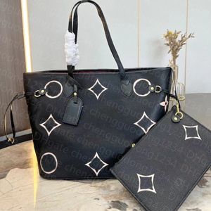 Luxurys Designer Bag 2st Set Women Bags Handbag Womens Composite Lady Vintage Clutch Tote Bag Kvinnlig myntväskan Plånbok
