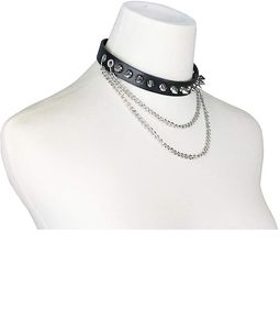 Pendant Necklaces Goth Leather Collar Choker Studded Spike Rivet Black Necklace Punk Bracelet