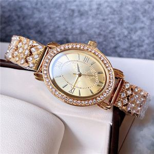 Fashion Full Brand Wrist Watch Women Ladies Oval Crystal Orologio Style Luxury With Logo Steel Metal Band Quartz Clock CH99