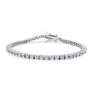 Bracciale da tennis da uomo in argento cz placcato oro bianco 18 carati