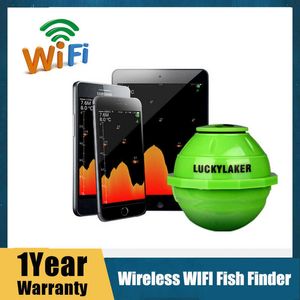 Fish Finder Lucky Sonar Trådlös WIFI Fish Finder Transducer 70M Ekolod Upptäck Finder fiske efter sjö Havsfiske IOS Android HKD230703