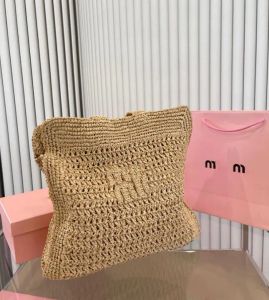 2023 yeni moda yaz saman çantası kadınlar için dokuma el yapımı el çantası büyük kapasiteli bayan tote tatil plaj çantası omuz çantası yüksek kalite