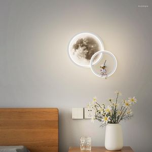 Wall Lamp Nordic LED Personality Moon Children's Room Kitchen Dining Bedroom Study Balcony Aisle Decoration