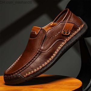 Elbise ayakkabıları erkekler erkekler rahat el yapımı erkek tarzı rahat dantel yukarı mokasen nefes alabilen loafers büyük boyut 48 spor ayakkabı z230705