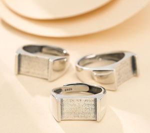Кластерные кольца 10 14 мм 925 Серебряное серебряное серебро базы Blans Blone Blank Pad Set Set Set Diy A5518