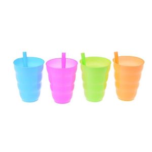 Canecas de plástico St Cup Kids Colorf Mug com suco de verão embutido, água doce, copos coloridos, entrega em casa, jardim, cozinha, jantar, bar, Dr. Dht2R