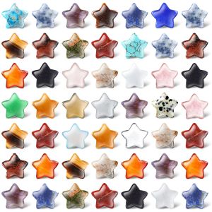 Pendant Necklaces Worry Stones Star Shaped Crystal Bk Inch Mini Assorted Pocket Carved Gemstones For Meditation Ncing Diy Jewelry amNrE