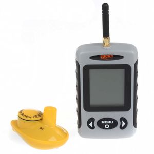Fish Finder English Menu Lucky FFW718 Wireless Portable Fish Finder 40M/120FT Sonar Depth Sounder Alarm Ocean River Lake HKD230703