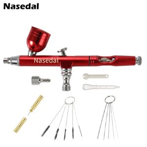 Spray Guns Airbrush Tool Dual Action Gravity Feed 0.3mm Nozzle Spray Gun Cake Decorating Brushes For Nail Manicure With Wrench Straw 230703