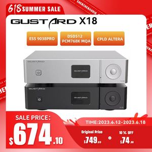 Amplifiers Gustard X18 Decoder Mqa Es9038 Pro Bluetooth 5.0 Xu216 Processor Ldac Hd Pcm768khz Dsd512 Highperformance Audio Dac