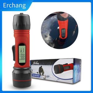 Localizador de peixes Erchang F12 Localizador de peixes portátil 90 m de profundidade Transdutor digital portátil Sensor Sonar Localizador de peixes à prova d'água para pesca no gelo no inverno HKD230703