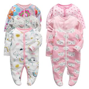 Footies Newborn Baby Spring Clothes 2 3pcs Baby Boys Girls Rompers Long Sleeve Clothing Roupas Infantis Menino Overalls CostumesHKD230701