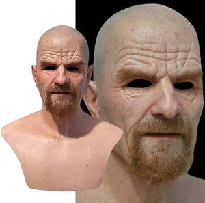 Neue Film Promi Latex Maske Breaking Bad Professor Mr. White Realistische Kostüm Halloween Cosplay Kopf masken Requisiten