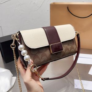 Hot Grace Family Retro Mini Hobos Leather Classic Designer Bags Pearl Belts Luxury Crossbody Tabby Underarm Bag Trendy Coac Shoulder Women Wallet Size 21x11cm