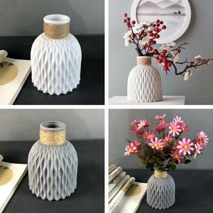 Planters Pots Modern Flower Imitation Ceramic Flower Pot Decoration Home Plastic Flower Arrangement Nordic Style Home Decoration R230614