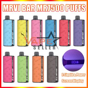 Authentic MRVI 7500 Puffs Bar Disposable Vape Electronic Cigarette With E Liquid Power Screen Display Funky Republic Ti7000 OEM Custom Vaporizer Pen