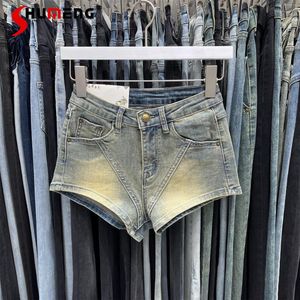 Women's Jeans Cool Denim Shorts For Women 2023 Summer High Waisted Straight Short Retro Distressed Stretch Slim Hip Pants