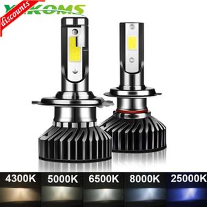 New YHKOMS 80W 14000LM Car Haedlight H4 H7 H1 LED H8 H9 H11 4300K 5000K 6500K 8000K 25000K Auto fog Light 80W 16000LM 12V LED Bulb