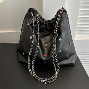 Akşam çantaları kadın omuz pu deri rahat tote çanta moda kompozit çanta büyük kapasiteli zincir hobos crossbody alışveriş