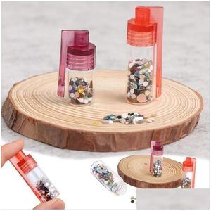 Storage Bottles Jars Random Color Household Glass Vial With Spoon Case Box Refillable Bottle Container Drop D Delivery Home Garden Ott6Q