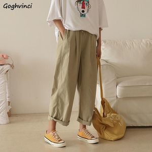 Capris Casual Pants Kobiety Solidne szerokie spodnie nogi Ins Bf Haruku Allmatch Loose Korean Style Chic Chic Ulzzang Sraftstring Fashion