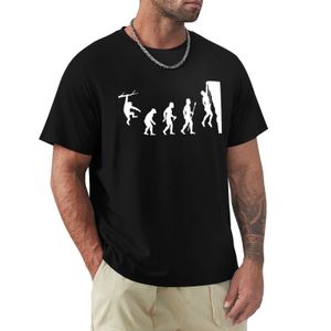 Polos Masculinos Engraçados Rock Climbing Evolution T-Shirt T-Shirt Manga Curta Custom T-Shirt Mens Men Simples Shirts 230703