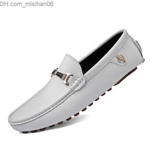 Klänning Skor Klänning Skor Vita Loafers Herr Handgjorda Läder Svart Casual Driving Flats Blå Slip-On Mockasiner Båt Plus Size 47 48 Z230705