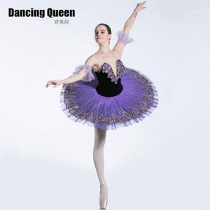 Stage Wear Bll0087 Elegant Purple Ballet Tutu Women Girls Dresses For Ballerina Pancake Platter Tutus Professional Costumes1250b