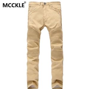 Jeans Biker Masculino Whole-Khaki Marca Moda Designer Plissado Moto Jeans Masculino Leve Rasgado Slim Fit Corredor Denim Corretivo 307x