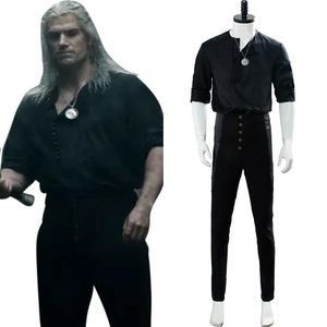 Geralt of Rivia Cosplay Costume Necklace Casual Wear Outfit Full Set269u