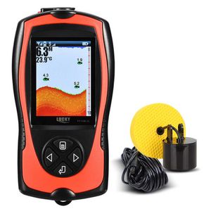 Fish Finder LUCKY FF1108-1CT Portable Fish Finder 100M Depth Fish Alarm Wired Fish Detector 2.4inch TFT Color LCD Fishfinder Fish Locator HKD230703