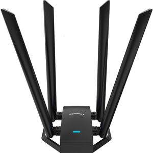 Network Adapters Comfast 1300Mbps Dual Dand 2.4G 5GHz USB Network Card Wireless WiFi Adapter High Gain 4*6DBI Antenna Desktop Linux Wi-Fi Få 230701