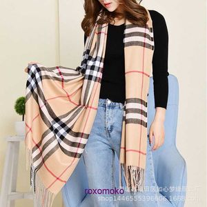 Fashion winter scarves retail for sale New Autumn Winter Plaid Fringe Scarf Mid length Babag Imitation Cashmere Warm Neck Men and Women's Shawl