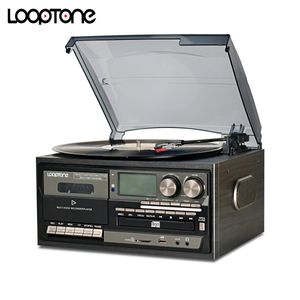 Radio Looptone 3 Speed Vinyl Record Player Vintage Turntable Bluetoothcompatible Cd&cassette Player Speaker Am/fm Radio Usb Recorder